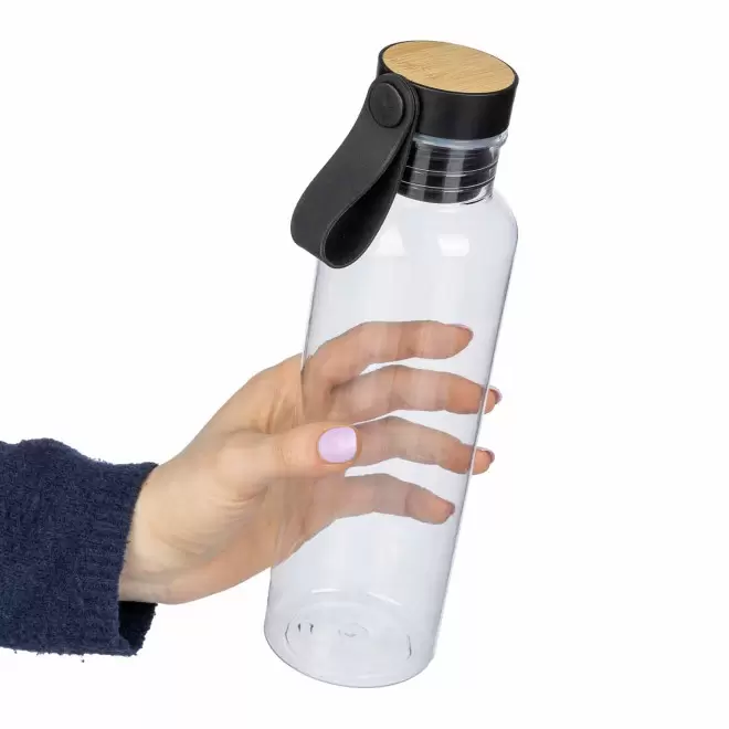 BOUTEILLE PERSONNALISABLE 750 ML EN RPET ET BAMBOU 'POWI'