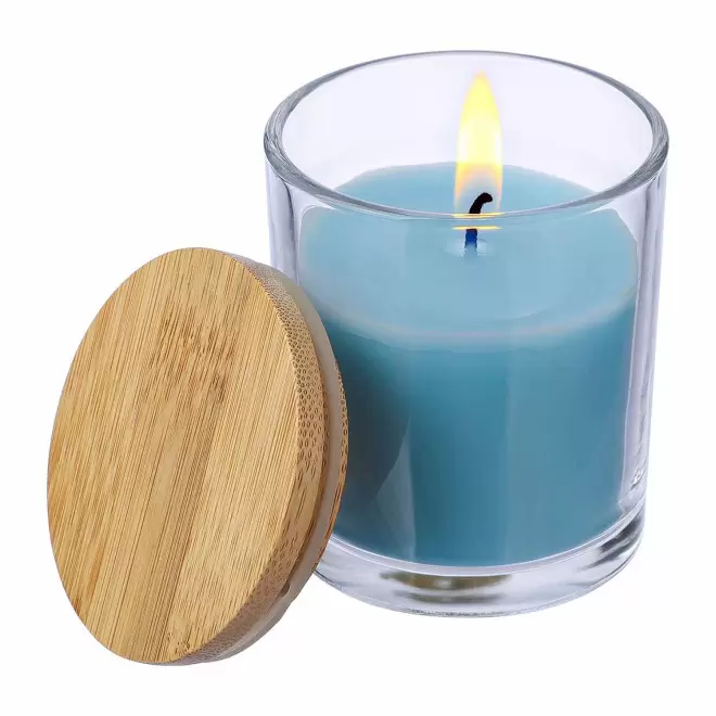 BOUGIE PERSONNALISABLE COUVERCLE BAMBOU 'BANILA COLOR'