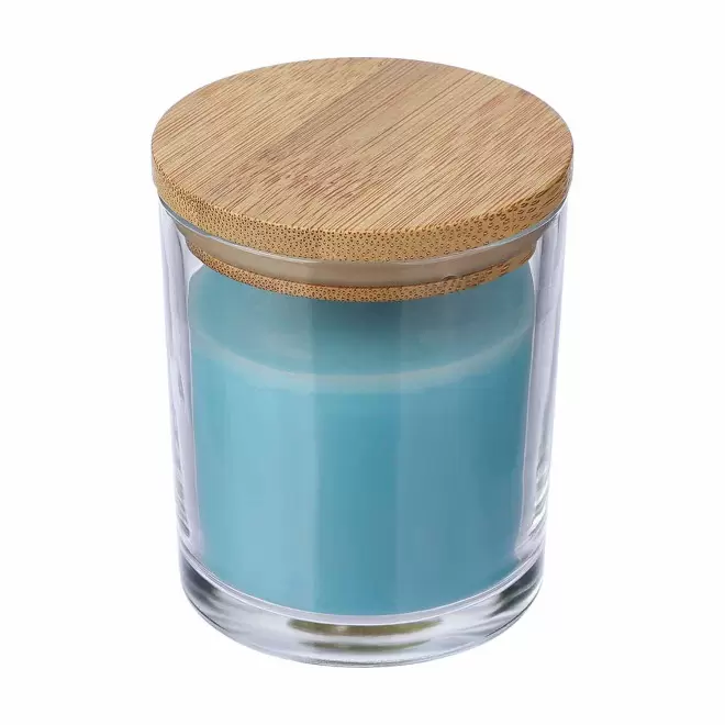 BOUGIE PERSONNALISABLE COUVERCLE BAMBOU 'BANILA COLOR'