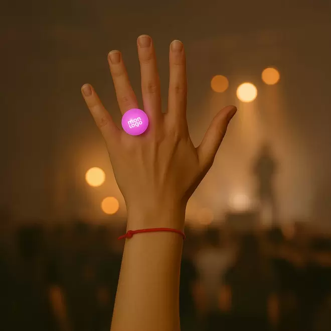 BAGUE LUMINEUSE PERSONNALISABLE 'BAUDRYNG'