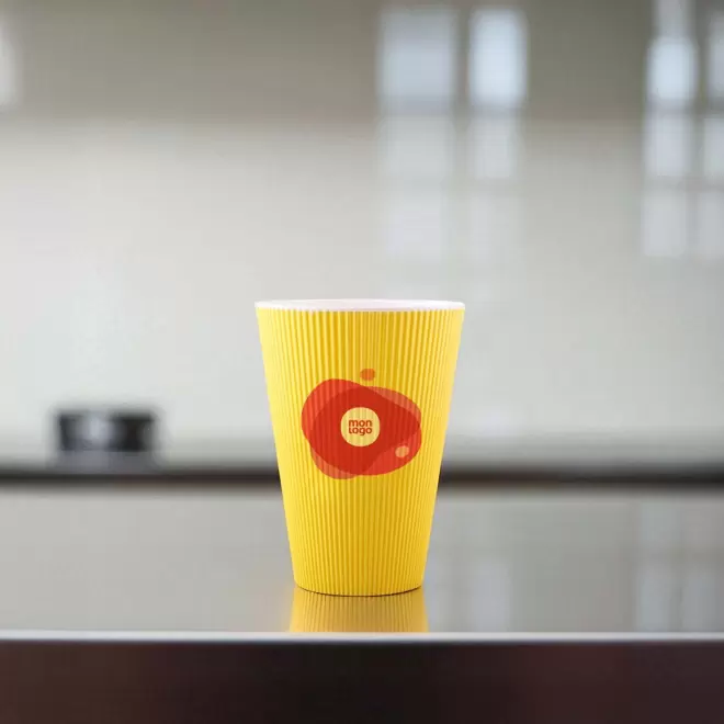 GOBELET CANNELE 40CL PERSONNALISABLE 'CUP WAVE' 