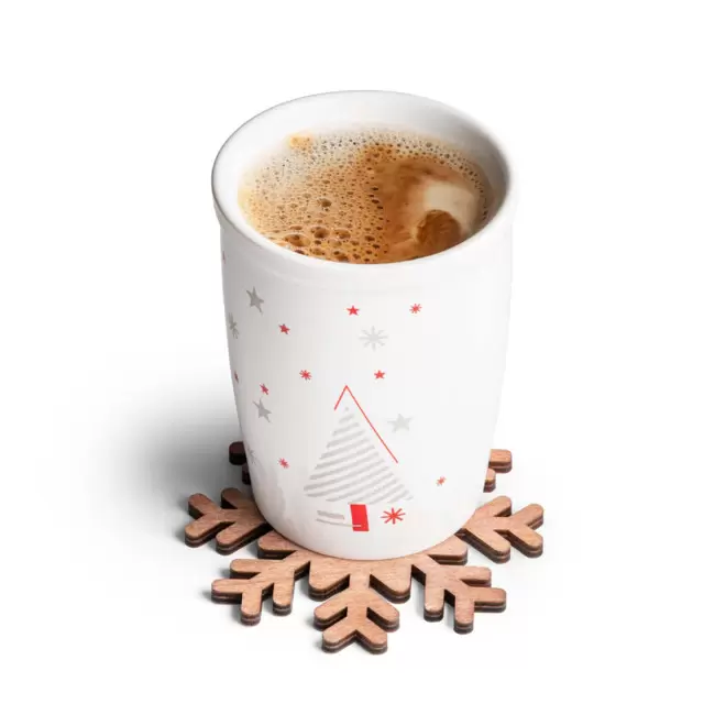 SET 4 SOUS BOCK PERSONNALISABLE FLOCON BOIS 'FLINGA'