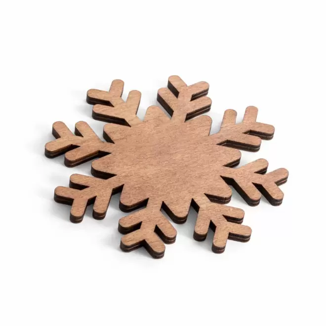 SET 4 SOUS BOCK PERSONNALISABLE FLOCON BOIS 'FLINGA'