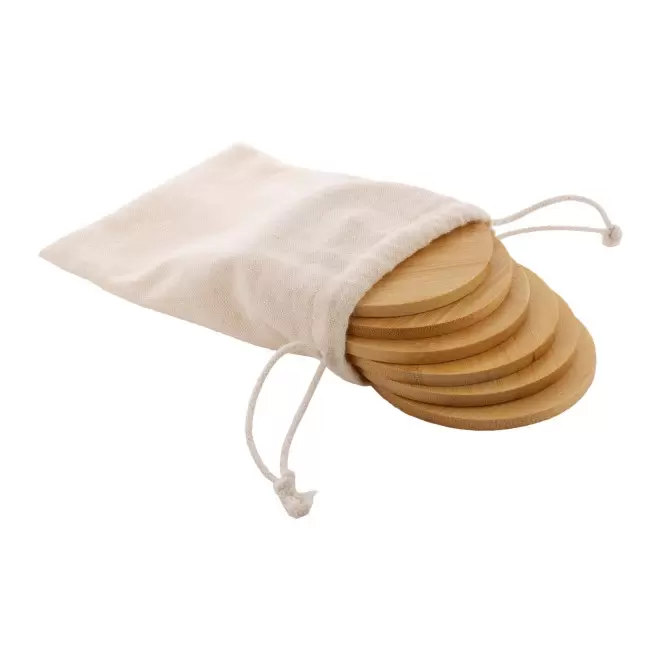 SET 6 SOUS BOCK PERSONNALISABLE EN BAMBOU 'SUPPI'