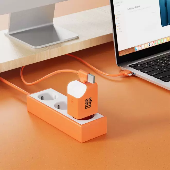 EXP.72H PRISE CHARGEUR SECTEUR 65W PERSONNALISABLE 'ICE G' 