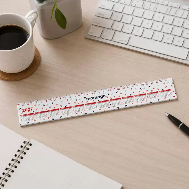 CALENDRIER RÈGLE PLASTIQUE 30CM PERSONNALISÉ 'REGLAS DATE'