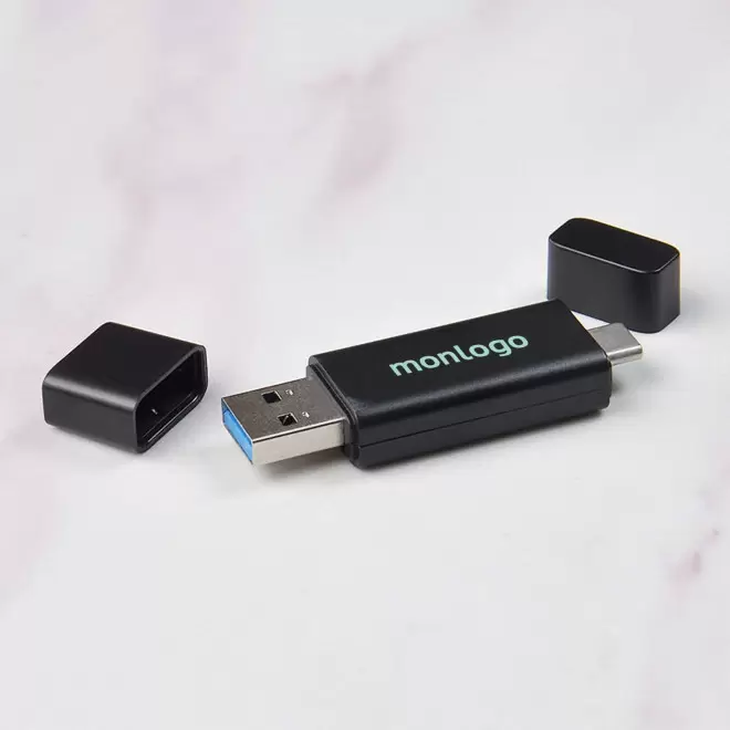 CLE USB DOUBLE MIF 3.0 PERSONNALISABLE 'MACLY' 8GO A 32GO
