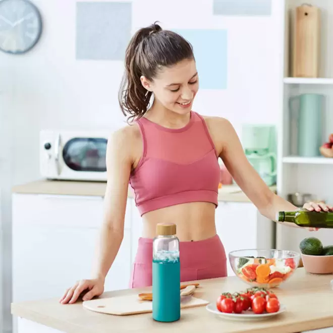 BOUTEILLE EN VERRE 500ML PERSONNALISABLE 'LODO SILICON'