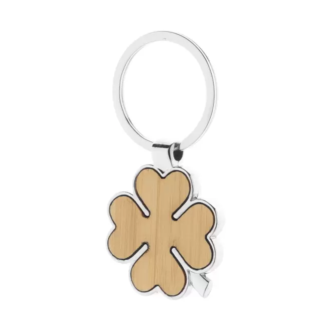 PORTE CLE EN BAMBOU PERSONNALISE 'CASAWOOD TREFLE'