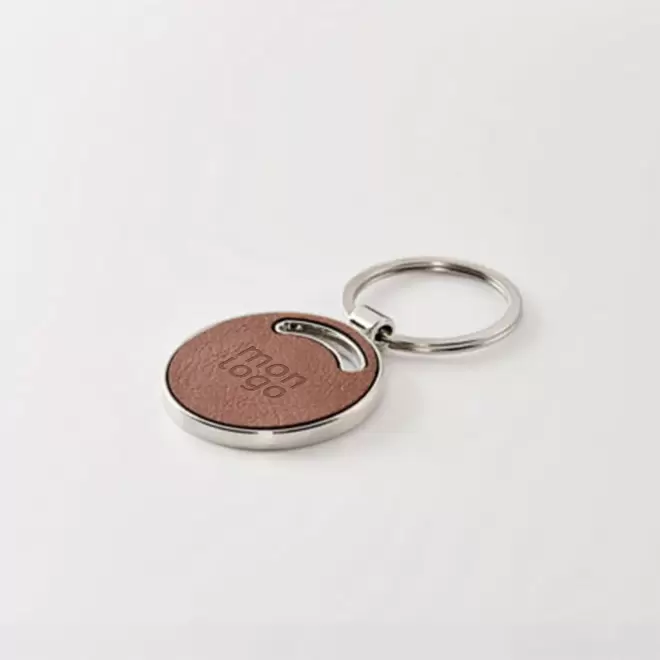 PORTE CLE EN PU RECYCLE PERSONNALISE 'ANGELOS ROND'