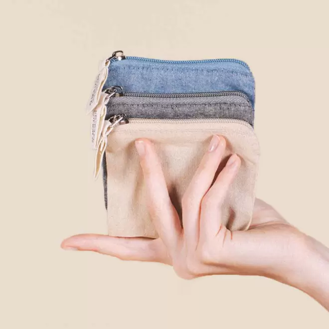 PORTE MONNAIE PERSONNALISE COTON RECYCLE 'BLAZE DENIM'