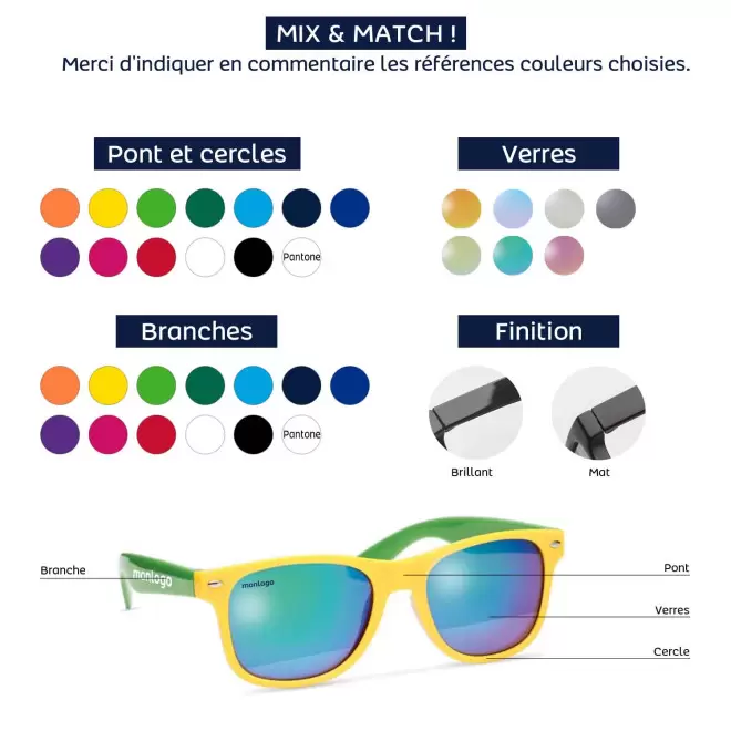 LUNETTES DE SOLEIL PERSONNALUSABLES SUR MESURE 'TARLA'