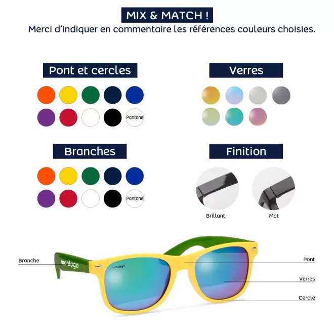 LUNETTES DE SOLEIL PERSONNALISABLES SUR MESURE 'TARLA RPET'