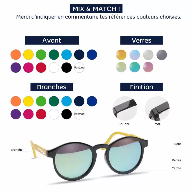 LUNETTES DE SOLEIL PERSONNALISABLES SUR MESURE 'TARLA RONDE'