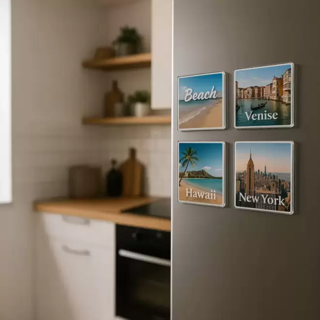 MAGNET EN ACRYLIQUE CARRE PERSONNALISABLE 'COURSAS'