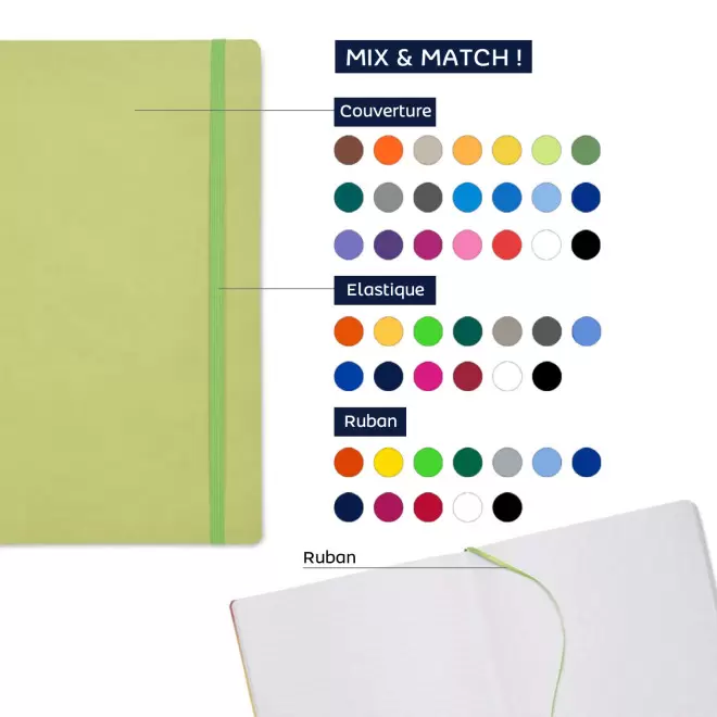 CARNET SUR MESURE PERSONNALISE EN PU A4 'MYNOTE'