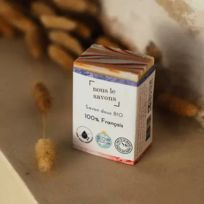 SAVON DOUX BIO 100G PERSONNALISE 'MOUSSING FRANCE' 