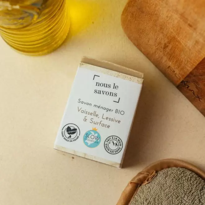 SAVON SOLIDE DE MENAGE BIO PERSONNALISE 100G 'MAICLEAN'