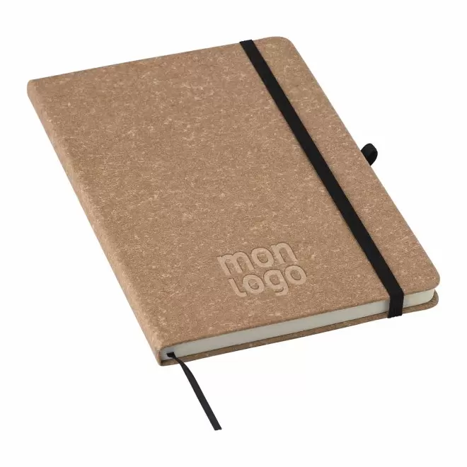 CARNET A5 EN CUIR RECYCLE PERSONNALISABLE 'MORALO'