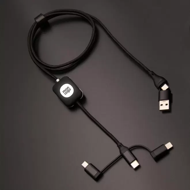 CÂBLE PERSONNALISABLE 3 EN 1 LOGO LUMINEUX 'MERET CARPLAY'
