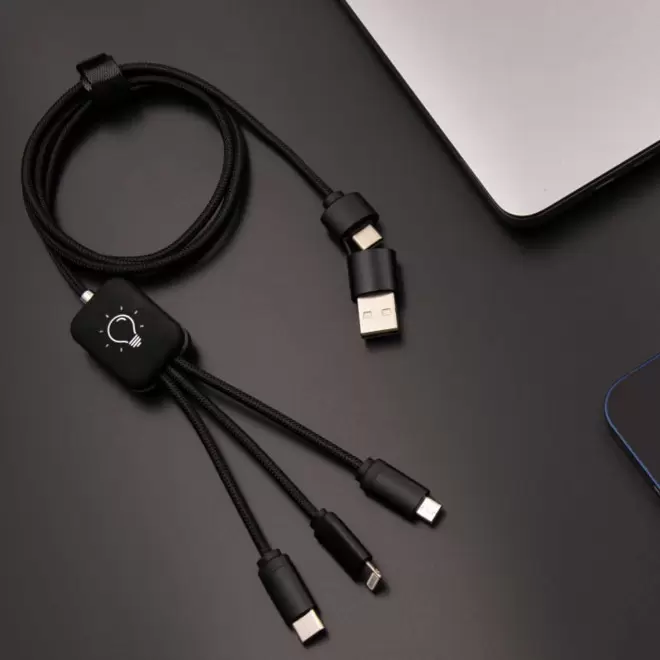 CÂBLE PERSONNALISABLE 5 EN 1 LOGO LUMINEUX 'MERET SMART'