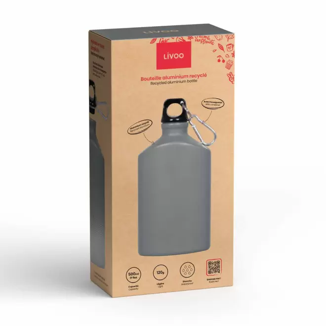 GOURDE MOUSQUETON ALU PERSONNALISABLE 500ML 'BINKA'