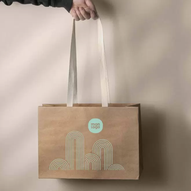 SAC CADEAU PERSONNALISABLE PAPIER ET COTON 'KAVA'