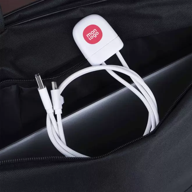 CABLE CHARGE CONNECTE BLUETOOTH® PERSONNALISABLE 'ICE TAG'