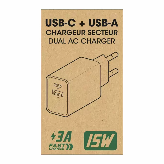 CHARGEUR SECTEUR PERSONNALISABLE 15W 'RAPTO'