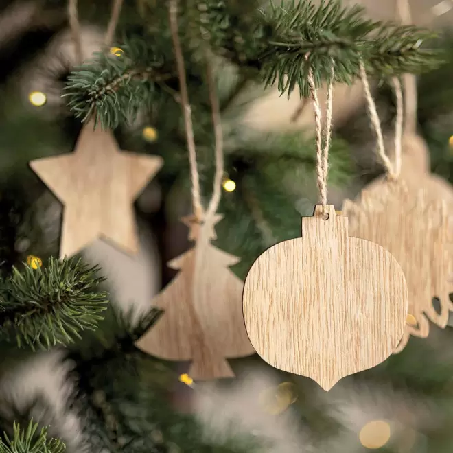 SET DE 6 ORNEMENTS BOIS PERSONNALISABLE 'HAYA'