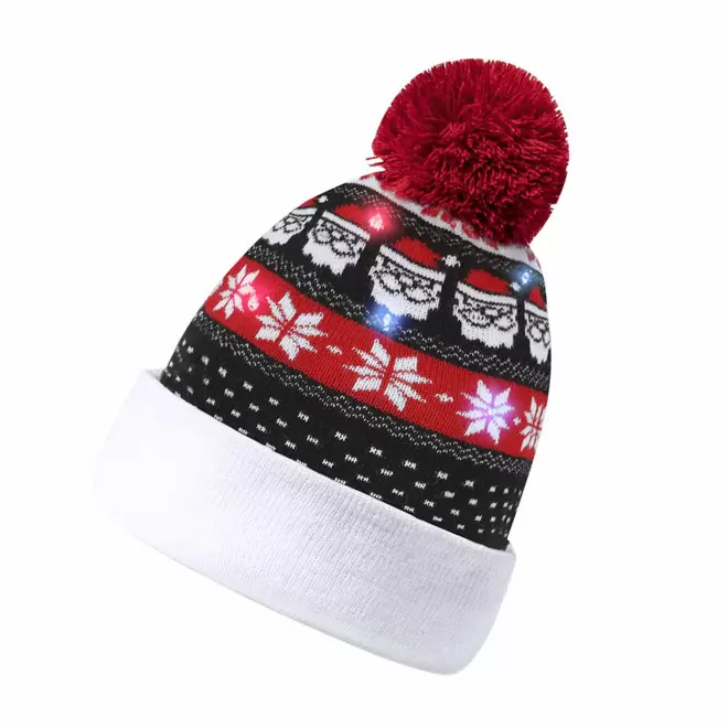 BONNET DE NOEL PERSONNALISABLE AVEC LED 'PLUMA'