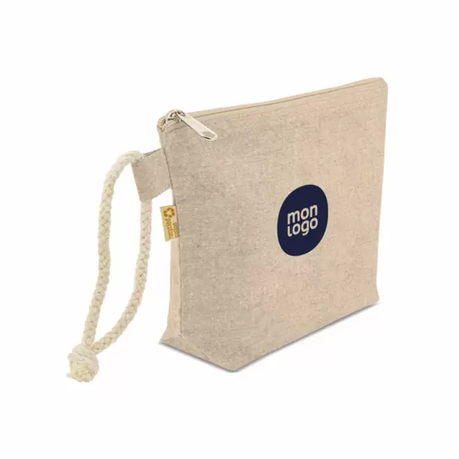 TROUSSE DE TOILETTE PERSONNALISEE EN COTON RECYCLE 'DAYAS'