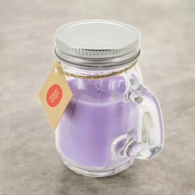 BOUGIE PARFUMEE PERSONNALISEE POT AVEC POIGNEE 'BIGOUR'