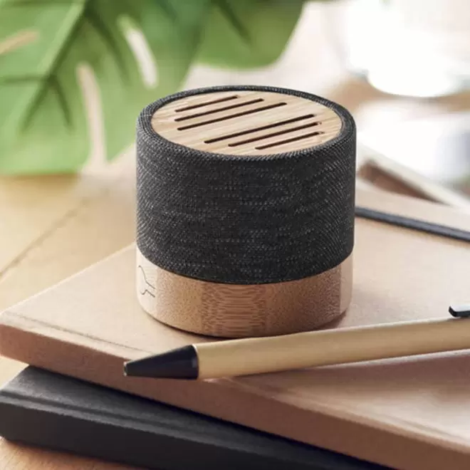 MINI ENCEINTE SANS FIL PERSONNALISABLE 'ELEG BAMBOU'