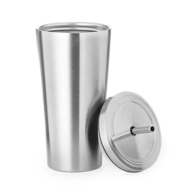 GOBELET ACIER AVEC PAILLE 600ML PERSONNALISABLE 'GODRINK'