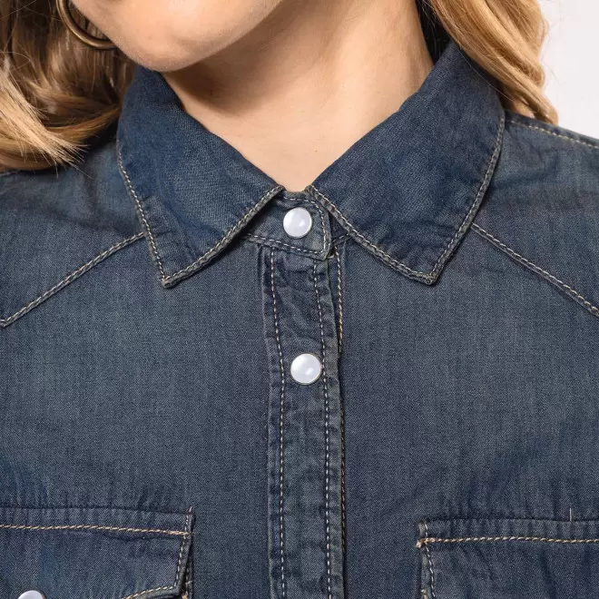 CHEMISE PERSONNALISABLE DENIM FEMME 'INDIGO RANGE'
