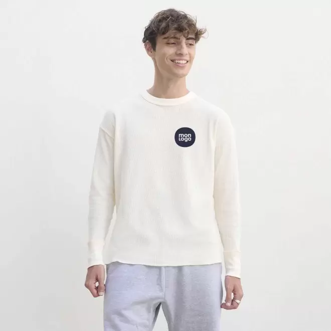 TEE SHIRT GAUFRE MIXTE PERSONNALISABLE 'THERMAL T'