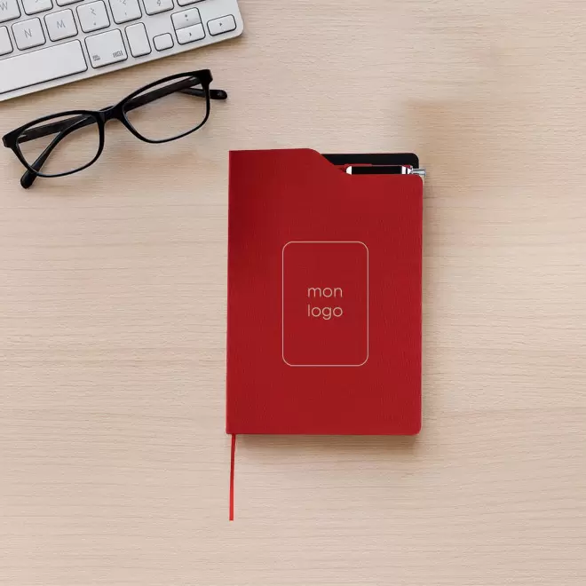 CARNET A5 RIGIDE RPET PERSONNALISE STYLO 'KURT'