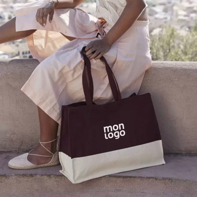 SAC SHOPPING SOUFFLET PERSONNALISE BICOULEUR 'NIKKIE'