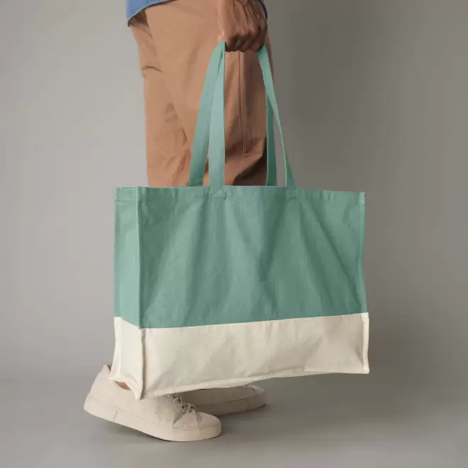 SAC SHOPPING SOUFFLET PERSONNALISE BICOULEUR 'NIKKIE'