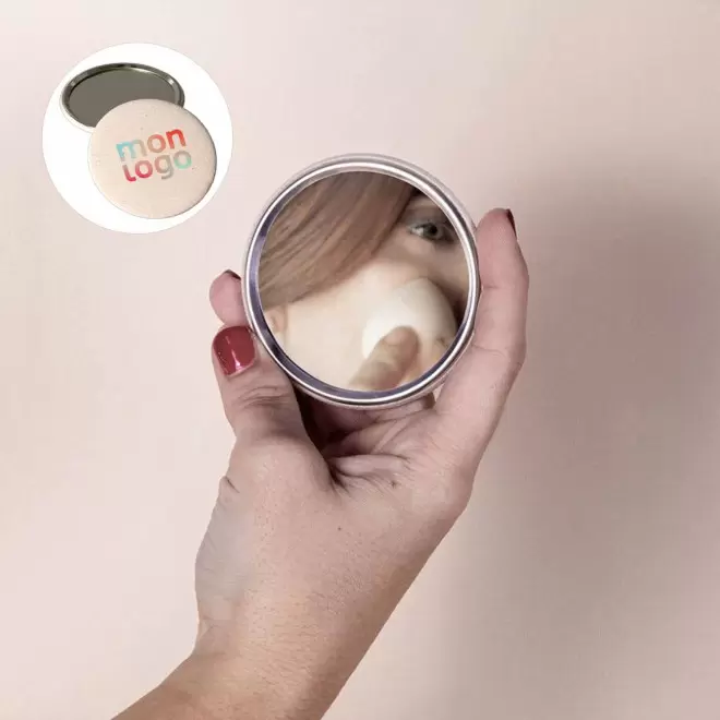 MIROIR ROND FINITION COTON PERSONNALISE 'GLADIS'