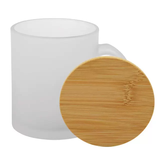 MUG VERRE COUVERCLE BAMBOU 330ML PERSONNALISABLE 'LEYHA'