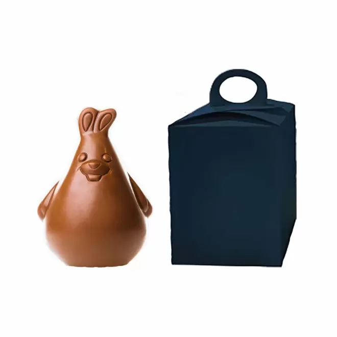 MOULAGE EN CHOCOLAT BIO NOIR OU AU LAIT PERSONNALISÉ LPCC® 'CHOCO' - lapin chocolat au lait