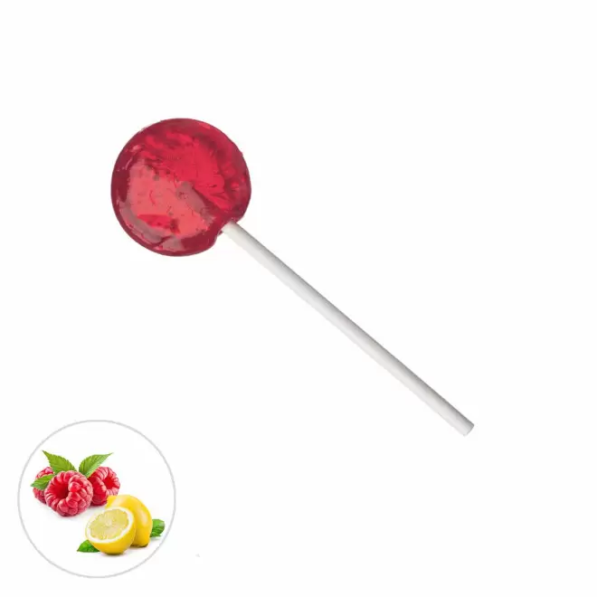 LOT DE 100 SUCETTES PLATES PERSONNALISABLE 'CHUPETTA' - framboise citron