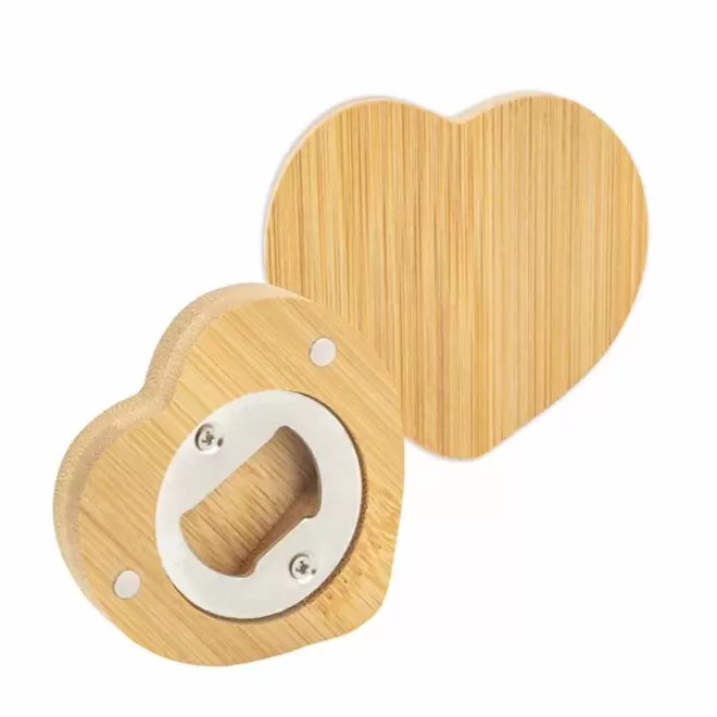 DÉCAPSULEUR MAGNÉTIQUE PERSONNALISÉ 'BOCK WOOD' - coeur