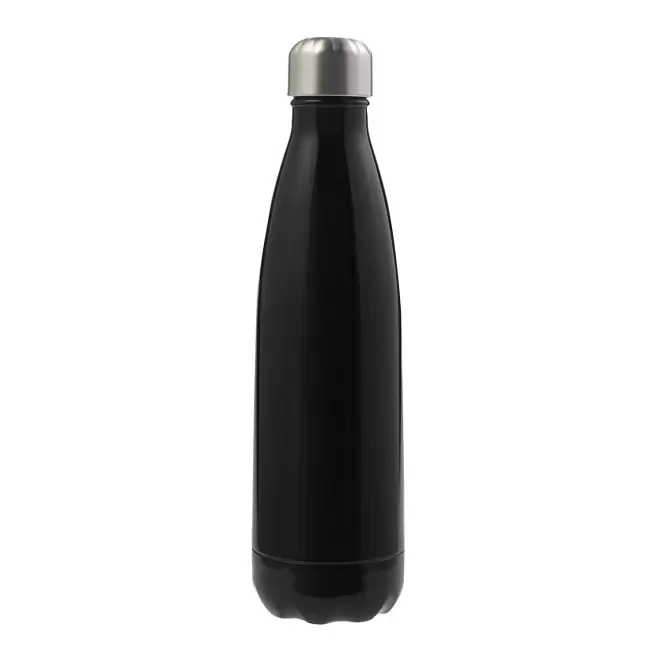 BOUTEILLE EN INOX 650ML PERSONNALISABLE 'BROUDO BRILLANT' - noir