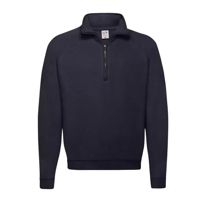SWEAT PUBLICITAIRE COL ZIPPÉ 'GOLON' - bleu marine