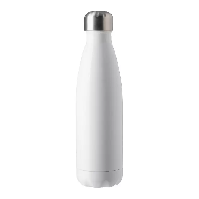 BOUTEILLE EN INOX 650ML PERSONNALISABLE 'BROUDO BRILLANT' - blanc