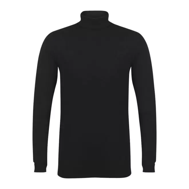 TEE-SHIRT PERSONNALISÉ COL ROULÉ HOMME 'FOLY' - noir