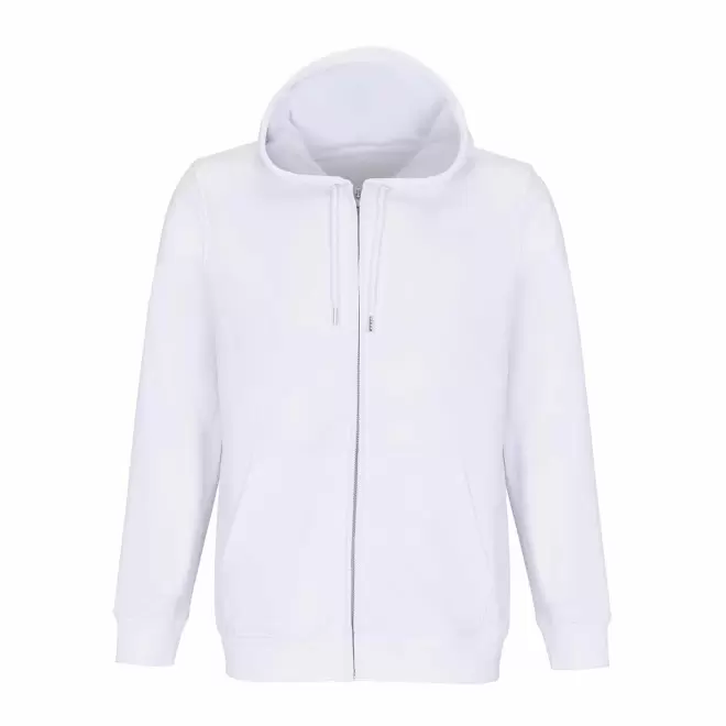 SWEAT ZIPPE A CAPUCHE PERSONNALISABLE 'CALIPSO' - blanc